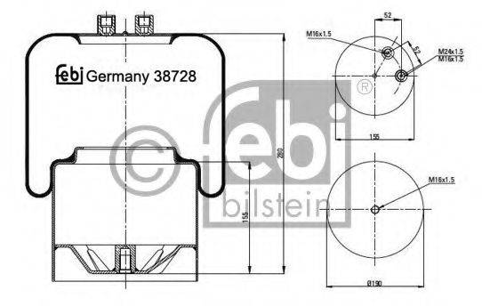 FEBI BILSTEIN 38728 Кожух пневматичної ресори