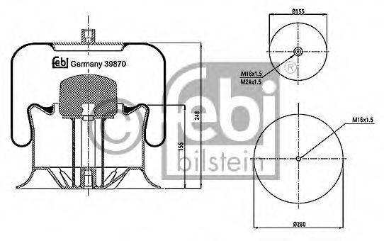 FEBI BILSTEIN 39870 Кожух пневматичної ресори