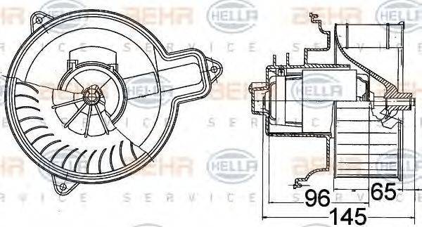 BEHR HELLA SERVICE 8EW009158101 Вентилятор салону