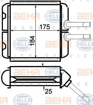 BEHR HELLA SERVICE 8FH351024221 Теплообмінник, опалення салону