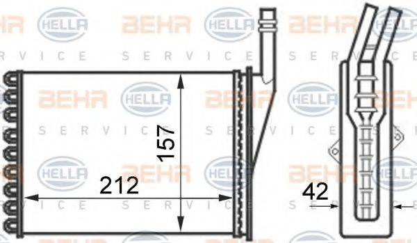 BEHR HELLA SERVICE 8FH351024361 Теплообмінник, опалення салону