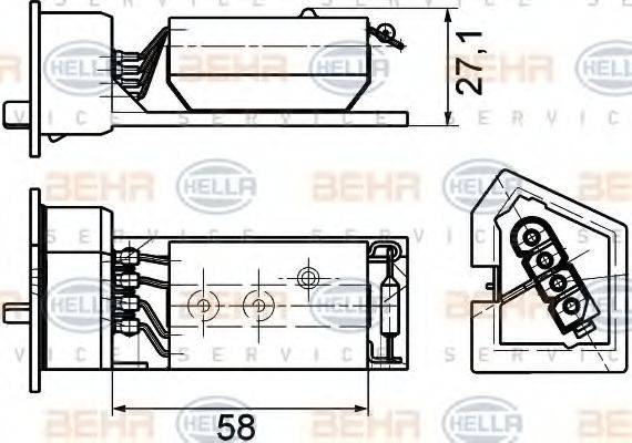 BEHR HELLA SERVICE 9XX351029131 Опір, вентилятор салону