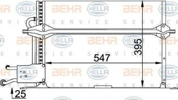 BEHR HELLA SERVICE 8FC351035291 Конденсатор, кондиціонер