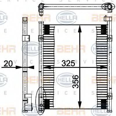 BEHR HELLA SERVICE 8FC351037021 Конденсатор, кондиціонер