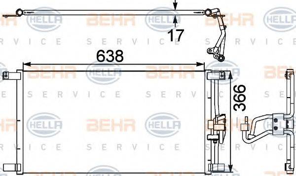 BEHR HELLA SERVICE 8FC351038481 Конденсатор, кондиціонер