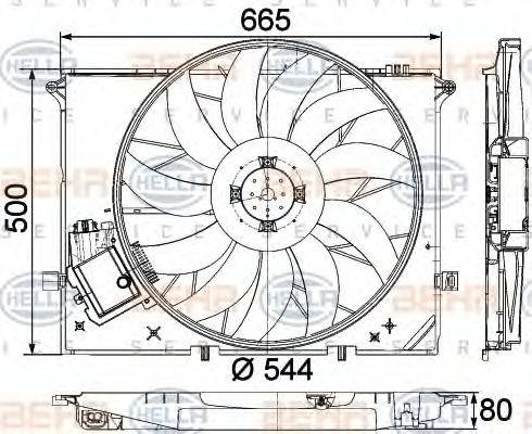 BEHR HELLA SERVICE 8EW351040091 Вентилятор, охолодження двигуна