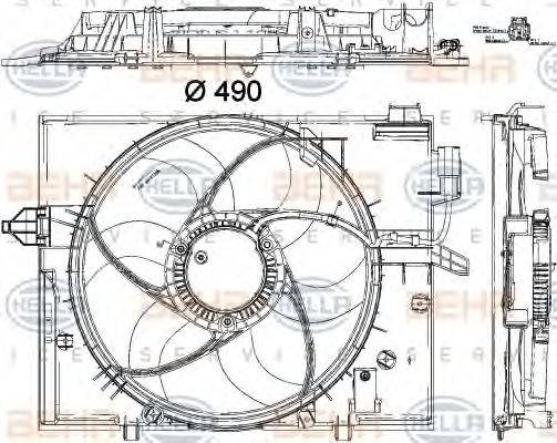 BEHR HELLA SERVICE 8EW351040431 Вентилятор, охолодження двигуна