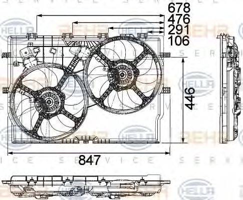 BEHR HELLA SERVICE 8EW351040611 Вентилятор, охолодження двигуна