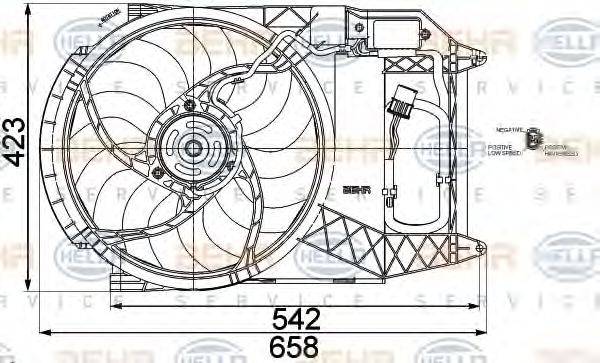 BEHR HELLA SERVICE 8EW351041291 Вентилятор, охолодження двигуна