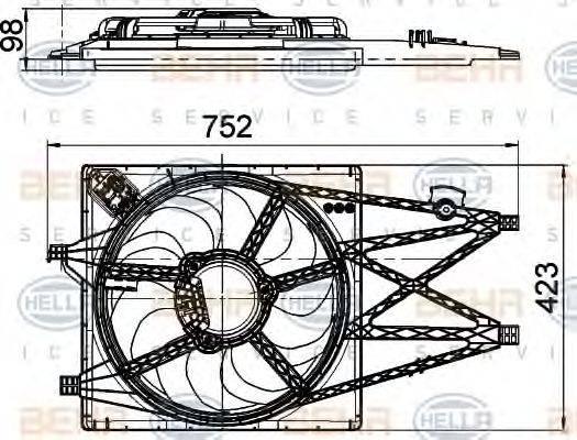 BEHR HELLA SERVICE 8EW351041311 Вентилятор, охолодження двигуна