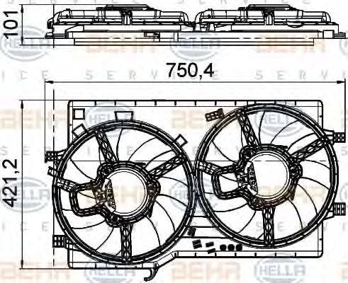 BEHR HELLA SERVICE 8EW351041321 Вентилятор, охолодження двигуна