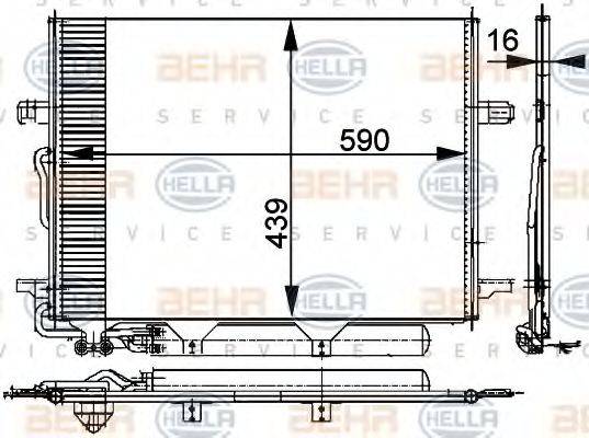 BEHR HELLA SERVICE 8FC351300711 Конденсатор, кондиціонер