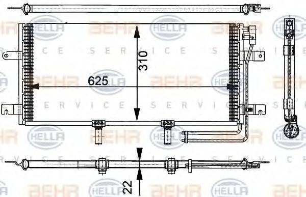 BEHR HELLA SERVICE 8FC351301151 Конденсатор, кондиціонер