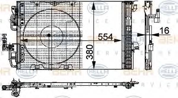 BEHR HELLA SERVICE 8FC351301221 Конденсатор, кондиціонер