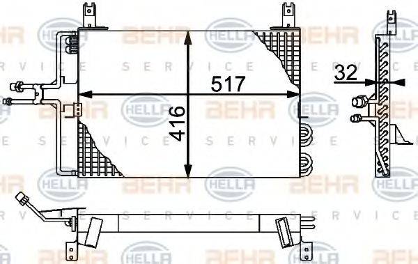 BEHR HELLA SERVICE 8FC351301491 Конденсатор, кондиціонер