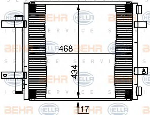 BEHR HELLA SERVICE 8FC351301591 Конденсатор, кондиціонер