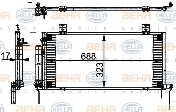 BEHR HELLA SERVICE 8FC351301781 Конденсатор, кондиціонер