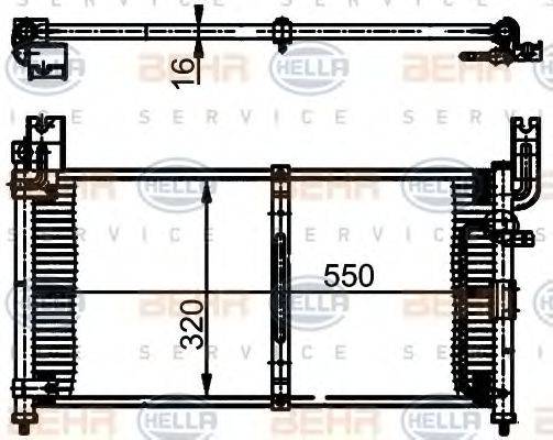 BEHR HELLA SERVICE 8FC351302061 Конденсатор, кондиціонер