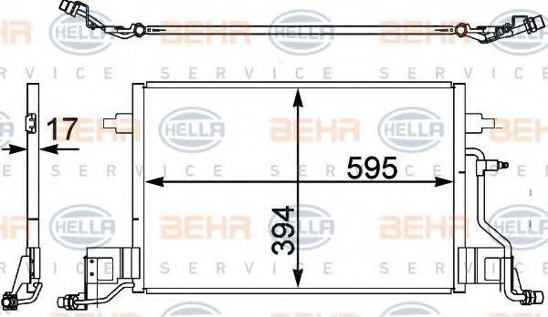 BEHR HELLA SERVICE 8FC351302431 Конденсатор, кондиціонер