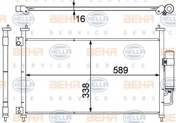 BEHR HELLA SERVICE 8FC351303641 Конденсатор, кондиціонер