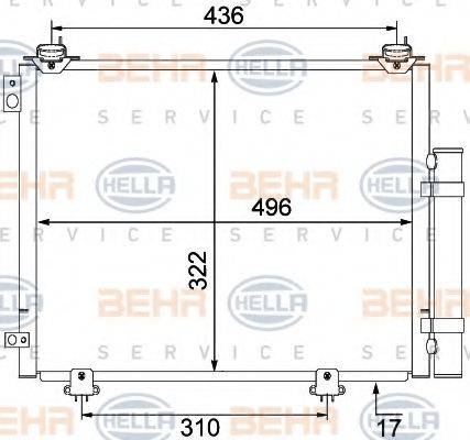 BEHR HELLA SERVICE 8FC351304221 Конденсатор, кондиціонер