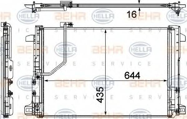 BEHR HELLA SERVICE 8FC351307651 Конденсатор, кондиціонер