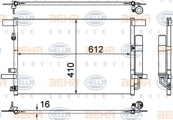 BEHR HELLA SERVICE 8FC351307751 Конденсатор, кондиціонер