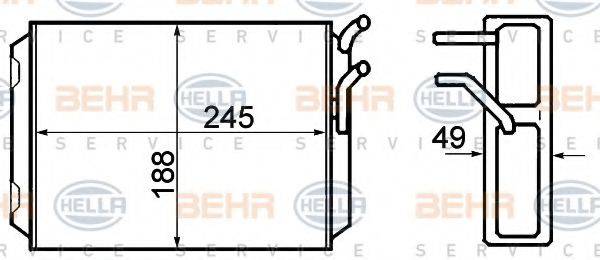 BEHR HELLA SERVICE 8FH351308761 Теплообмінник, опалення салону