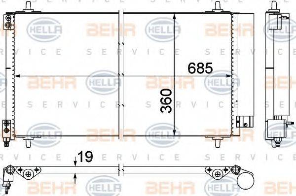 BEHR HELLA SERVICE 8FC351309401 Конденсатор, кондиціонер