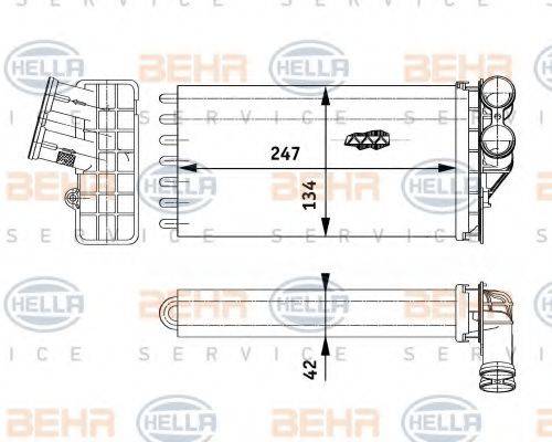 BEHR HELLA SERVICE 8FH351311261 Теплообмінник, опалення салону