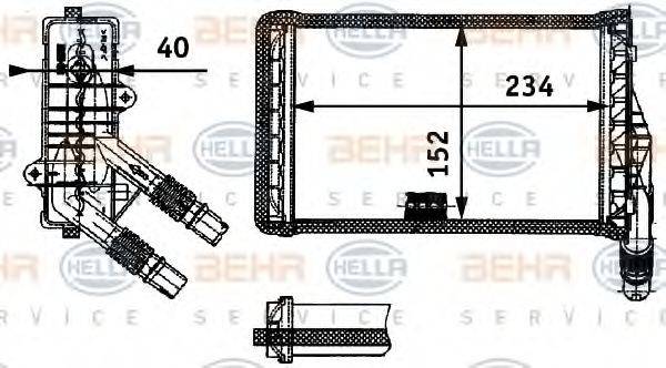 BEHR HELLA SERVICE 8FH351311311 Теплообмінник, опалення салону