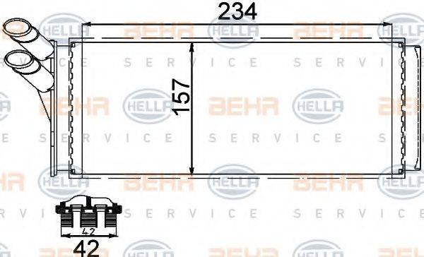 BEHR HELLA SERVICE 8FH351311421 Теплообмінник, опалення салону