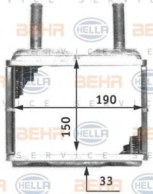 BEHR HELLA SERVICE 8FH351311771 Теплообмінник, опалення салону