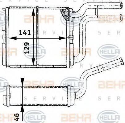 BEHR HELLA SERVICE 8FH351312061 Теплообмінник, опалення салону