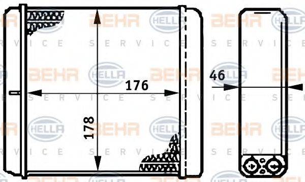 BEHR HELLA SERVICE 8FH351312091 Теплообмінник, опалення салону