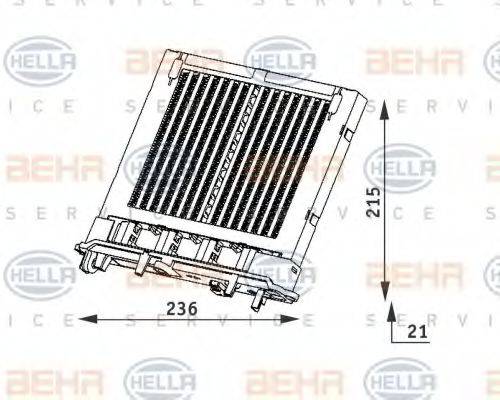 BEHR HELLA SERVICE 8FH351312111 Теплообмінник, опалення салону