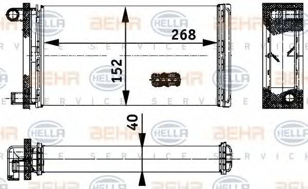 BEHR HELLA SERVICE 8FH351312391 Теплообмінник, опалення салону