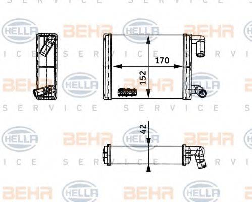 BEHR HELLA SERVICE 8FH351312731 Теплообмінник, опалення салону