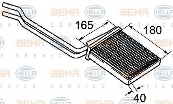 BEHR HELLA SERVICE 8FH351313411 Теплообмінник, опалення салону