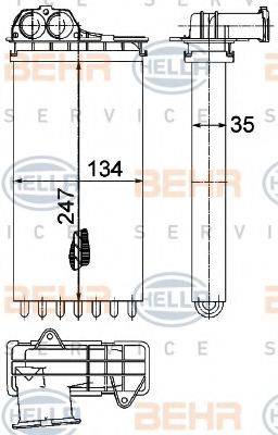 BEHR HELLA SERVICE 8FH351315561 Теплообмінник, опалення салону