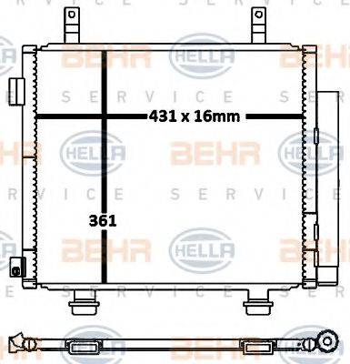 BEHR HELLA SERVICE 8FC351316571 Конденсатор, кондиціонер