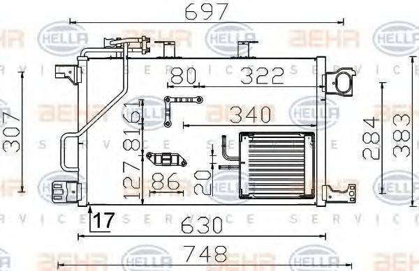 BEHR HELLA SERVICE 8FC351317494 Конденсатор, кондиціонер