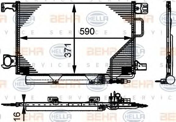 BEHR HELLA SERVICE 8FC351317501 Конденсатор, кондиціонер