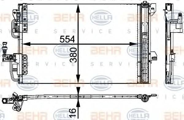 BEHR HELLA SERVICE 8FC351317531 Конденсатор, кондиціонер