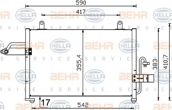 BEHR HELLA SERVICE 8FC351319181 Конденсатор, кондиціонер