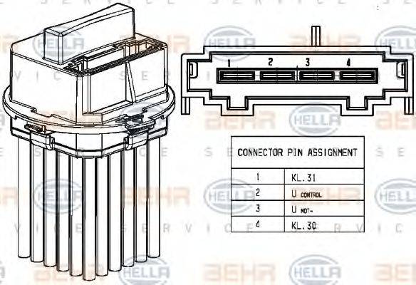 BEHR HELLA SERVICE 5HL351321491 Регулятор, вентилятор салону