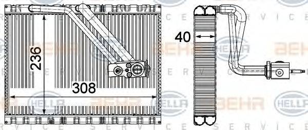 BEHR HELLA SERVICE 8FV351331531 Випарник, кондиціонер