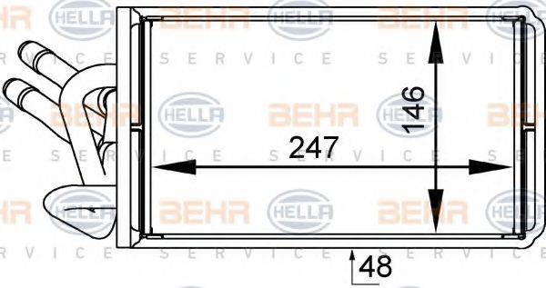 BEHR HELLA SERVICE 8FH351333041 Теплообмінник, опалення салону