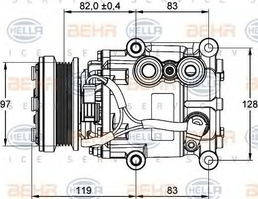 BEHR HELLA SERVICE 8FK351334001 Компресор, кондиціонер