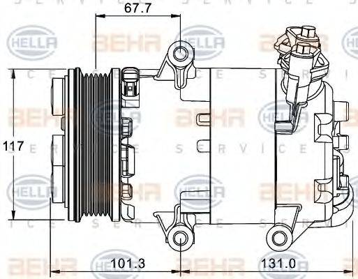 BEHR HELLA SERVICE 8FK351334041 Компресор, кондиціонер